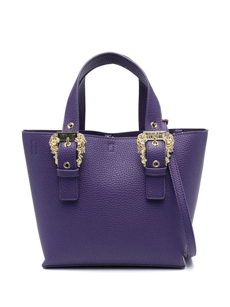 versace jeans couture logo-buckle tote bag|Women's Accessories .